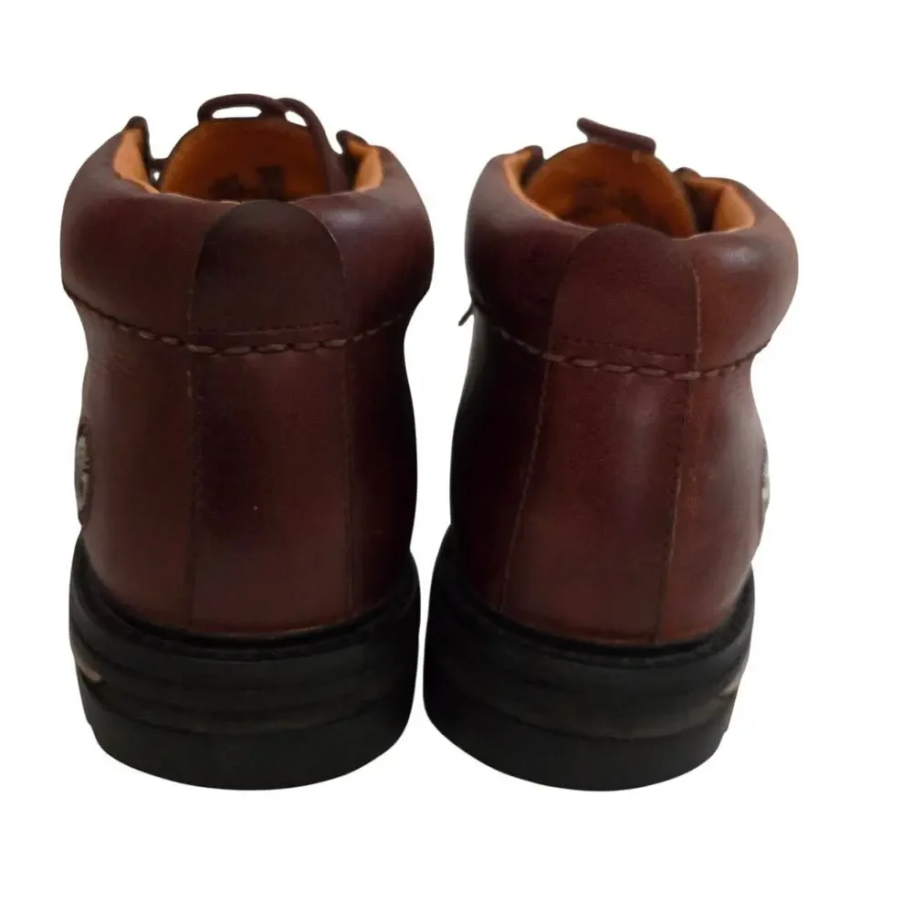 Vintage Timberland Brown Leather Moc-Toe Chukka Boots Padded Rugged Outdoor 11.5